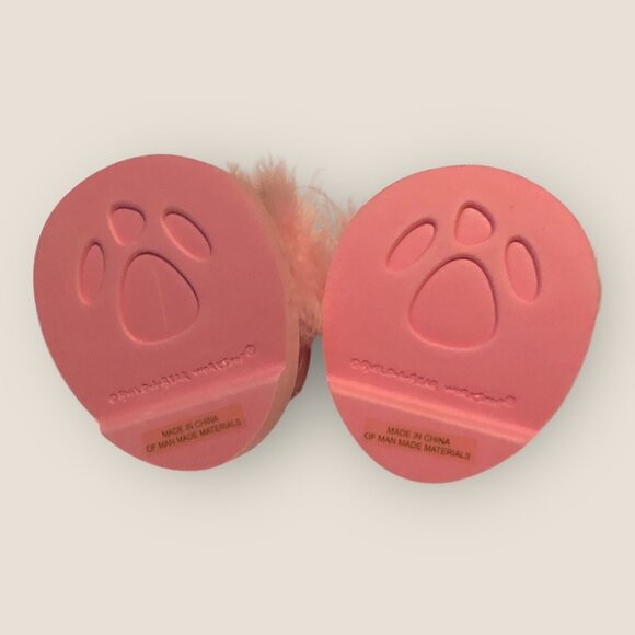 Build-A-Bear Workshop Fuzzy Furry Pink Open Style Slippers BABW - Picture 4 of 4
